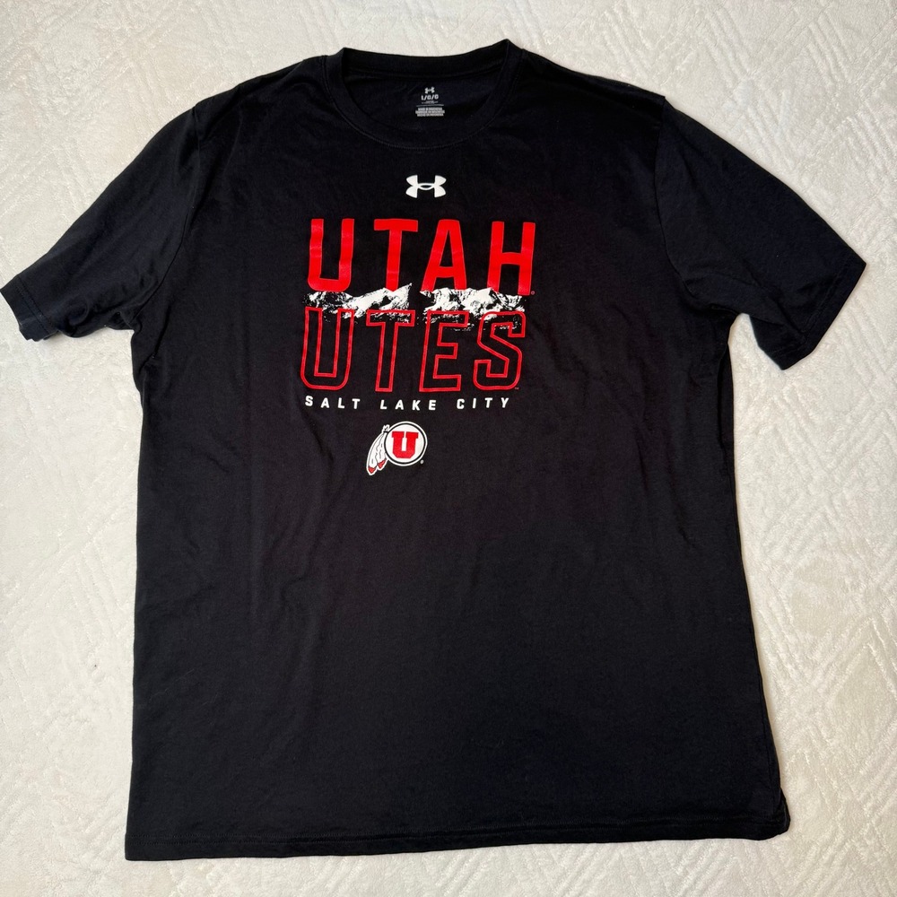 Collegiate Athletic Under Armour Utah Utes Salt Lake City T-Shirt Men's L Black
